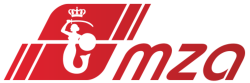 czerwone logo Miejskich Zakładów Autobusowych w&nbsp;Warszawie